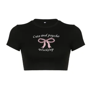 Women's Bow Embroidered T-Shirt