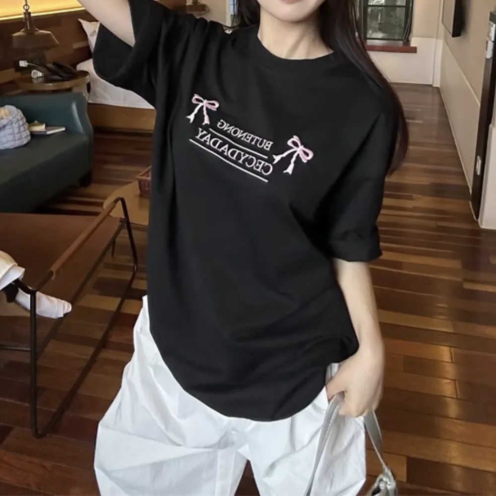 Women's Casual Bow T-Shirt