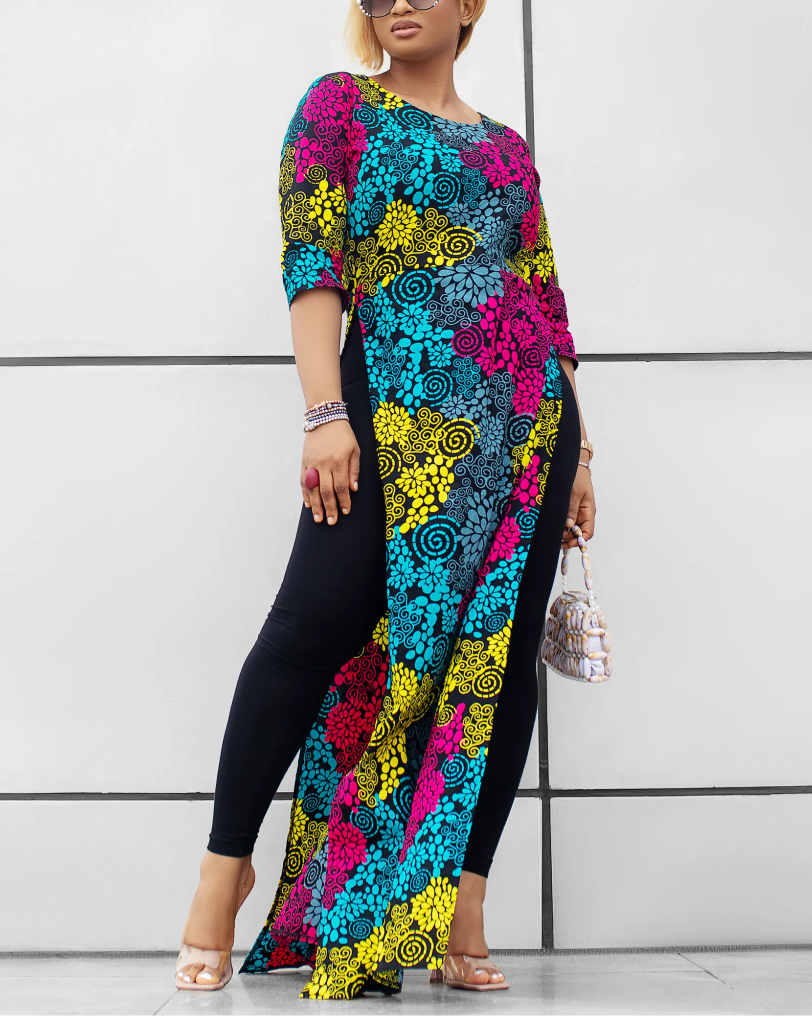 Women's Casual Print Kaftan Maxi Dress