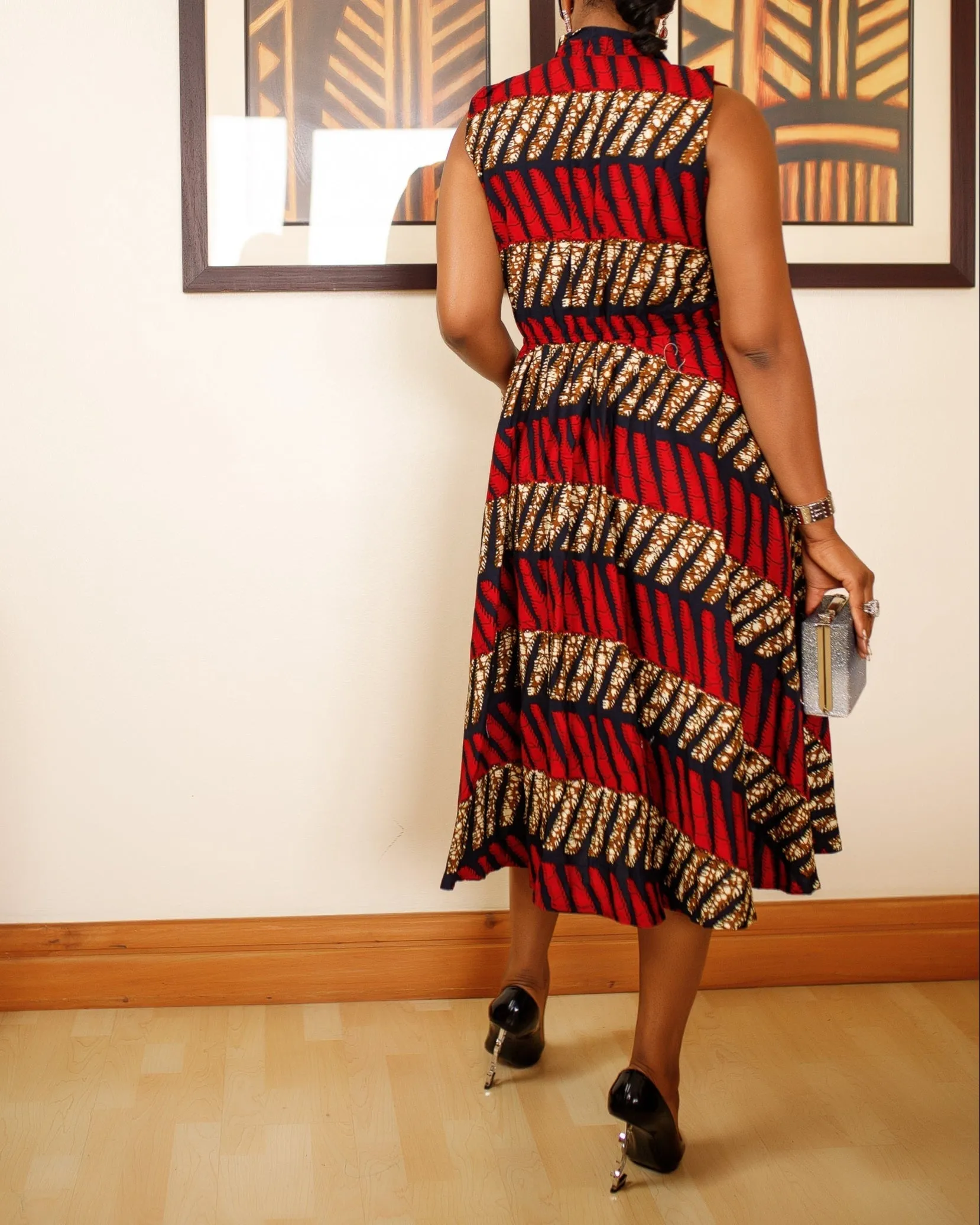 Women's Casual Print Midi Dress