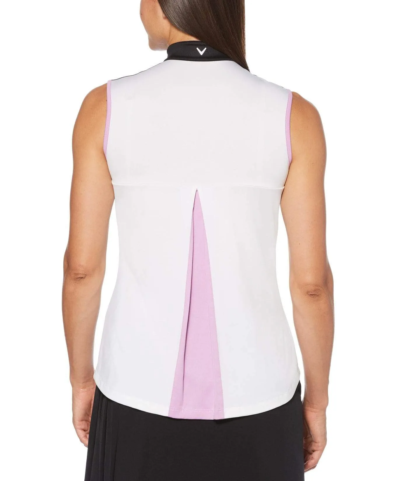 Womens Color Block Contrast Pleat Shirt