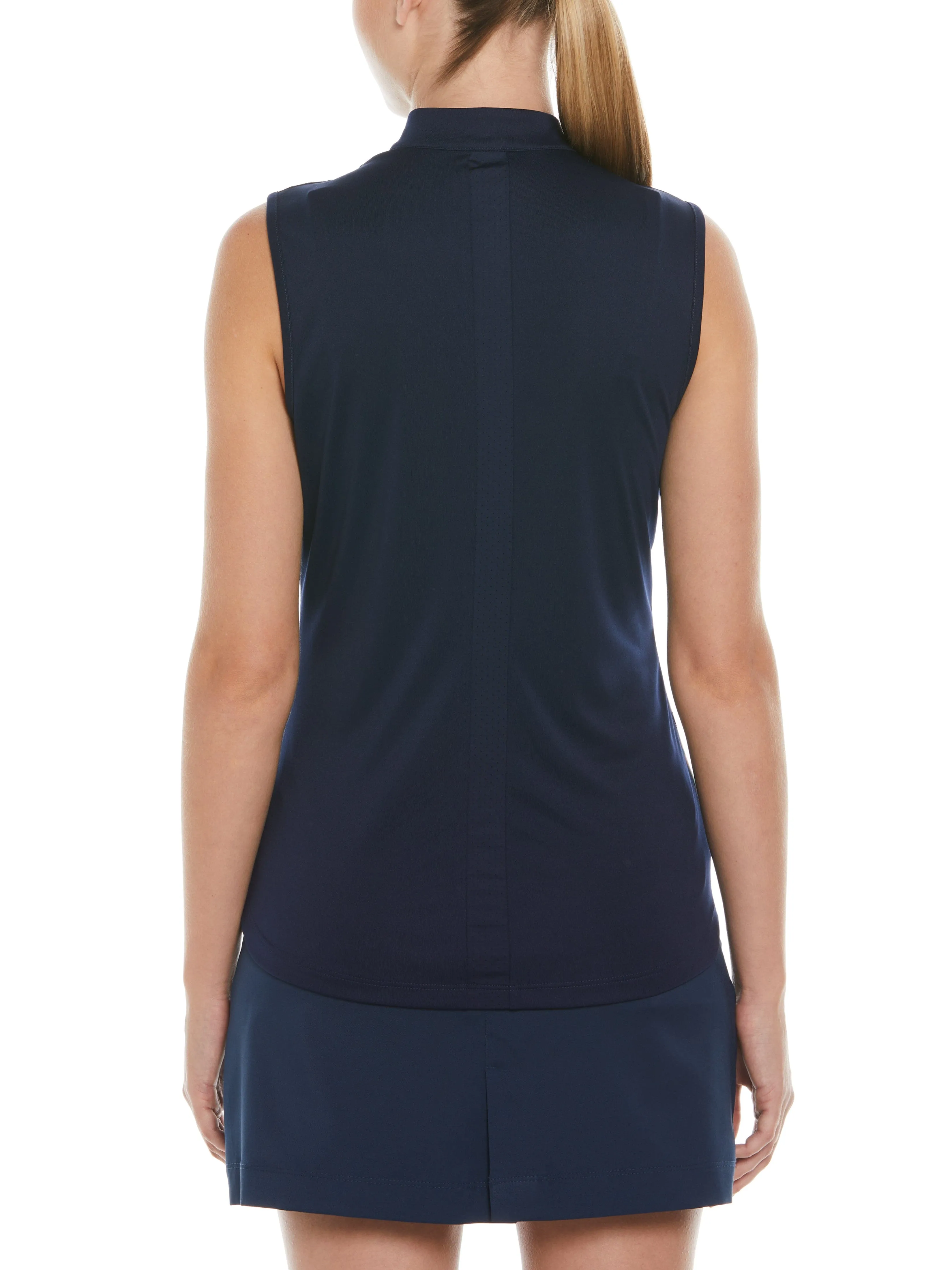 Women's Color Block Party Golf Shirt with Asymmetrical Mesh Insert