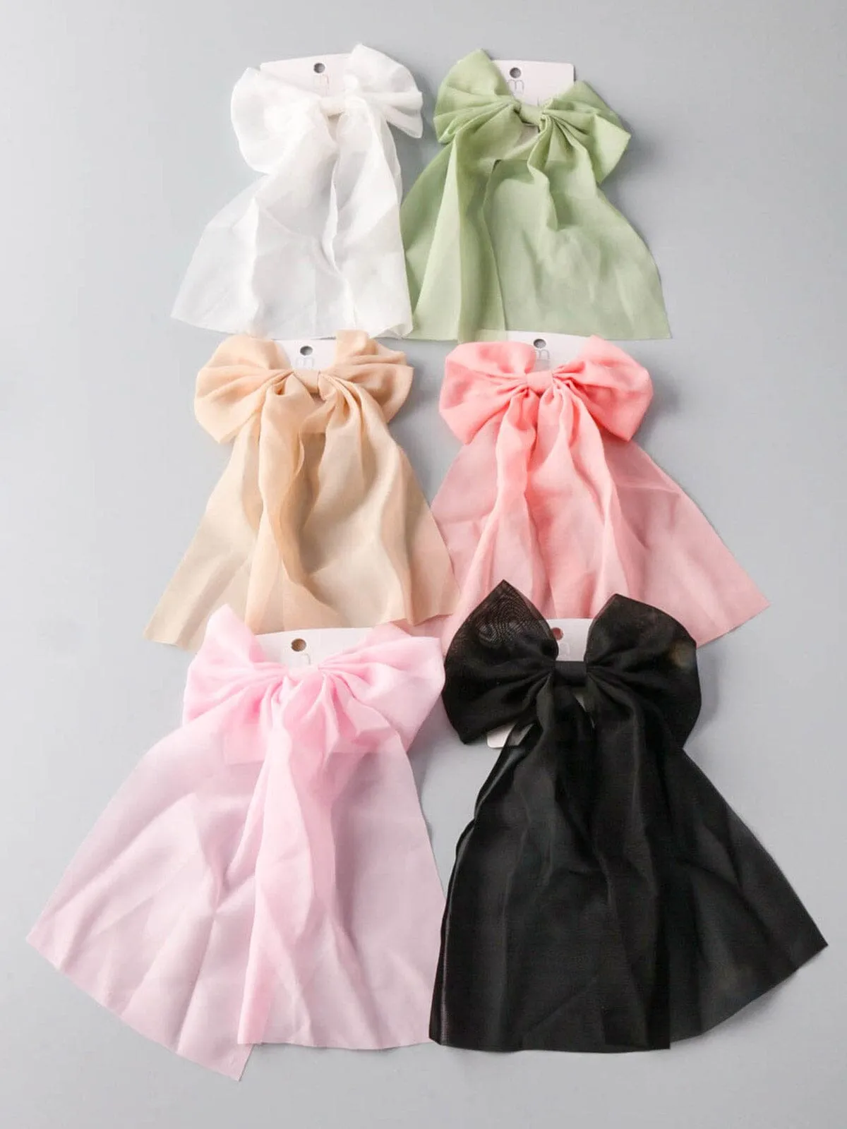 WOMEN'S FASHION ASSORTED COLORS BOW HAIR CLIPS