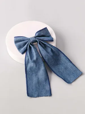 WOMEN'S FASHION ASSORTED COLORS DENIM BOW HAIR CLIPS