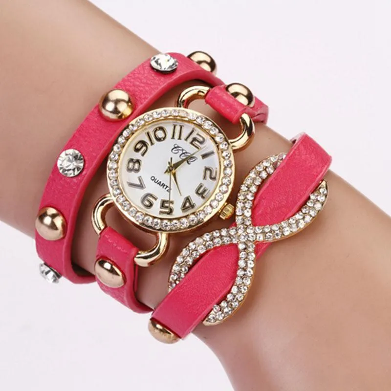 Women's Fashion Cross Love Bow Knot Pattern Watch With 9 Colors!