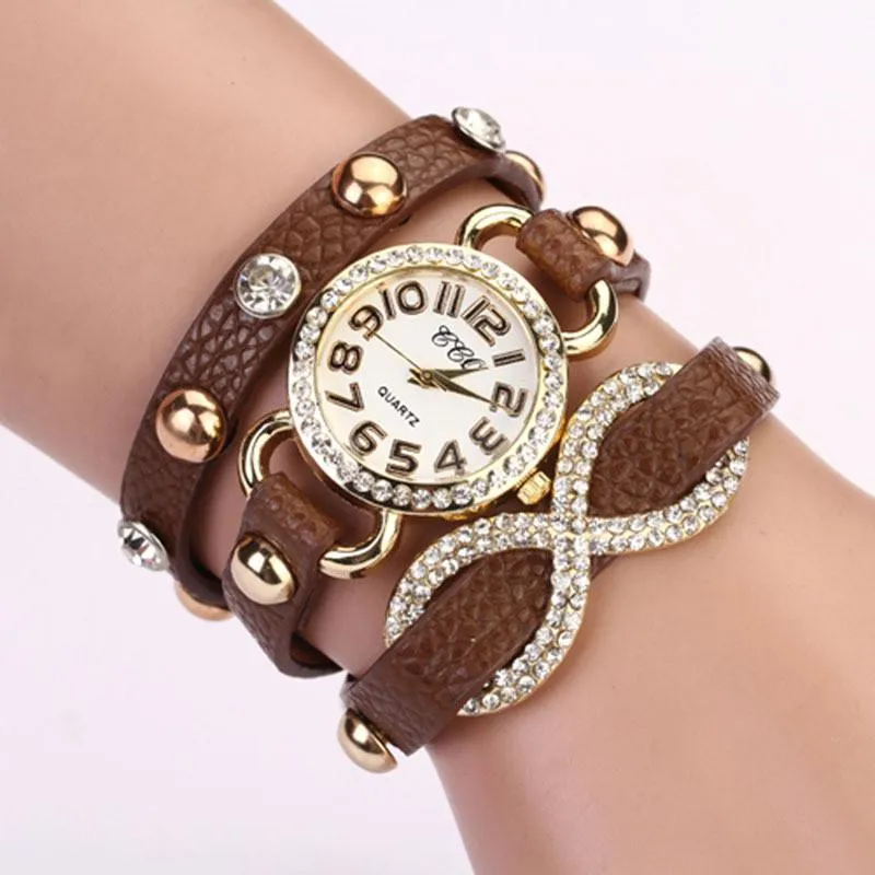 Women's Fashion Cross Love Bow Knot Pattern Watch With 9 Colors!