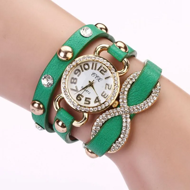 Women's Fashion Cross Love Bow Knot Pattern Watch With 9 Colors!