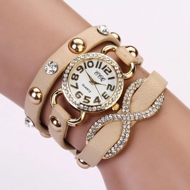Women's Fashion Cross Love Bow Knot Pattern Watch With 9 Colors!