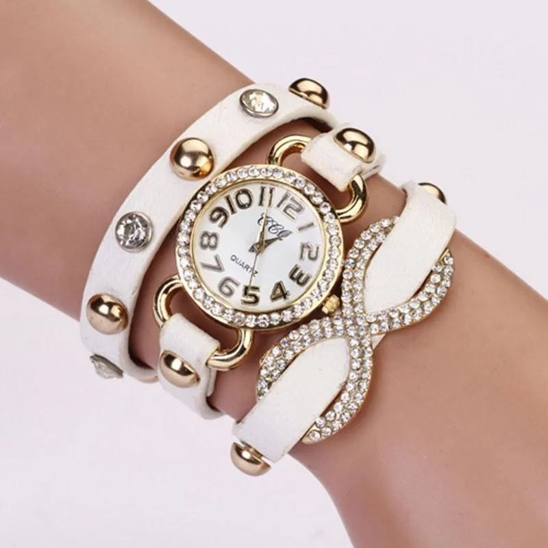 Women's Fashion Cross Love Bow Knot Pattern Watch With 9 Colors!