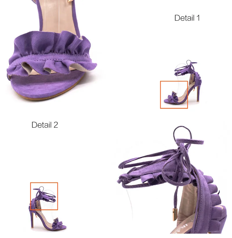 Women's Lace Up Fashion High Heels - Purple,Black,White