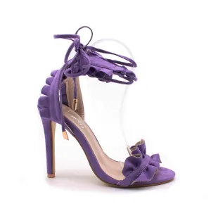 Women's Lace Up Fashion High Heels - Purple,Black,White