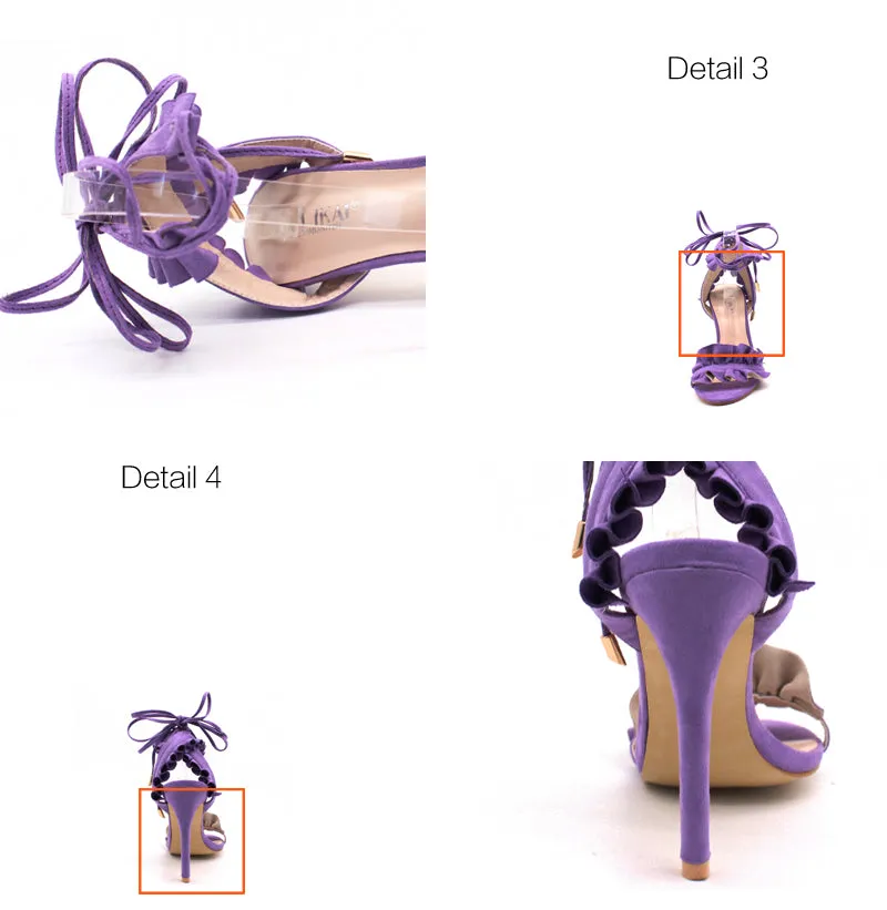 Women's Lace Up Fashion High Heels - Purple,Black,White