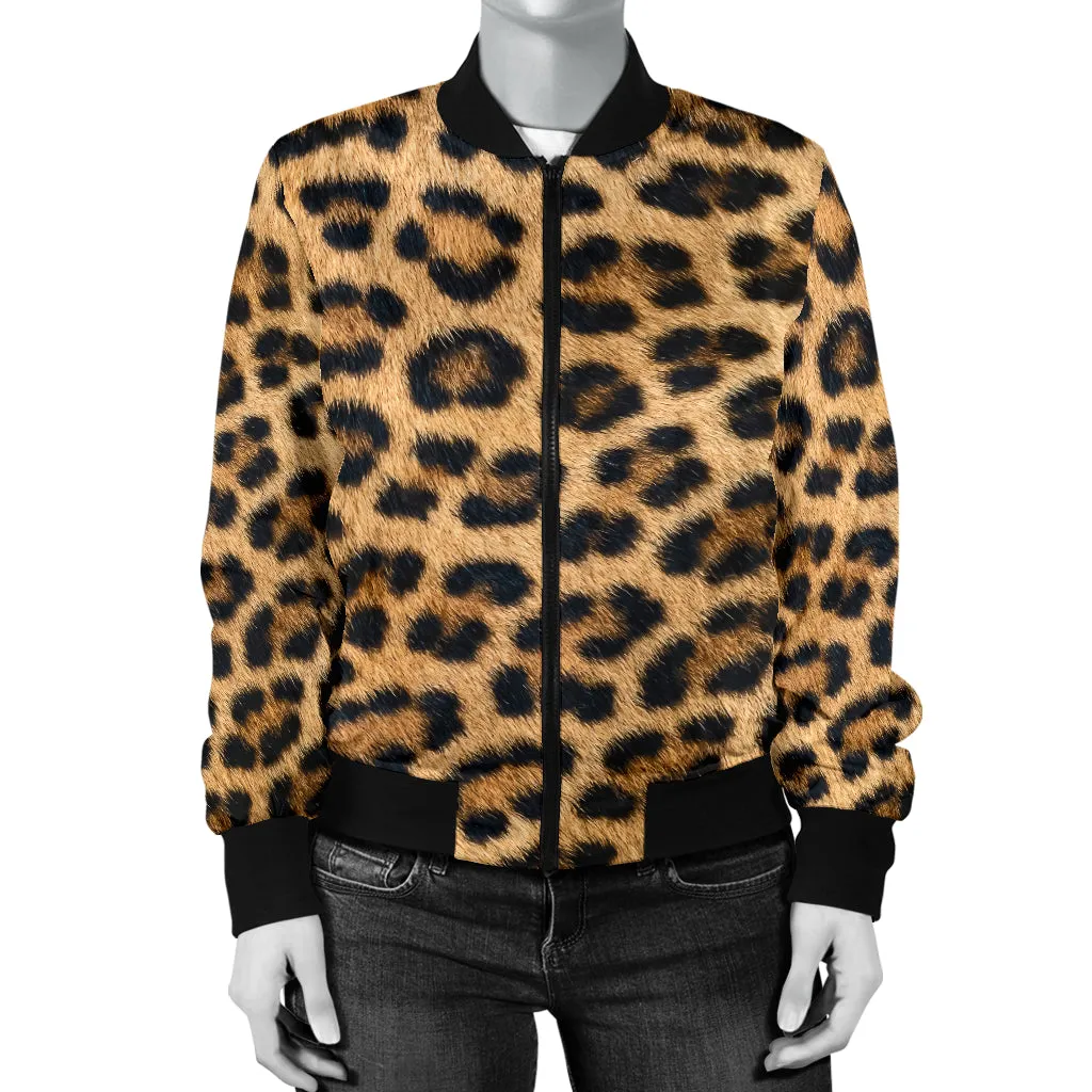 Women's Leopard Bomber Jacket