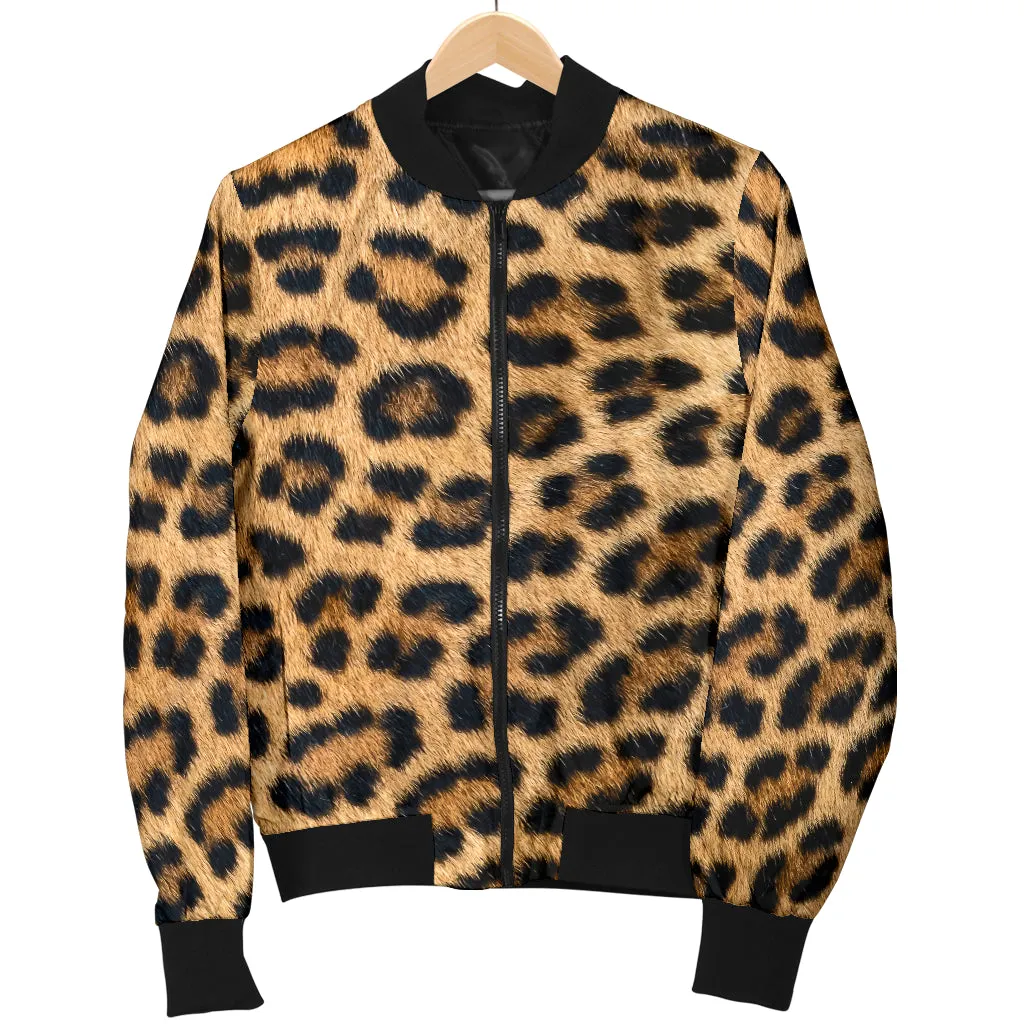Women's Leopard Bomber Jacket