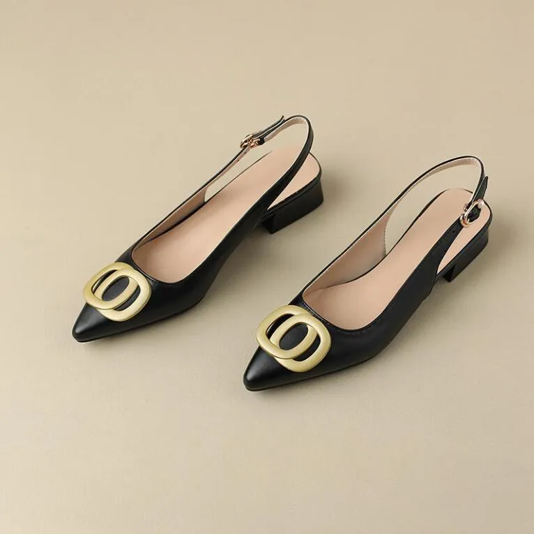 Women's Petite Size Block Low Heel Sandals MS126
