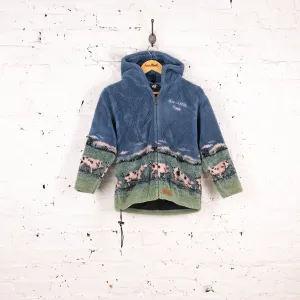 Women's Pigs Hooded Fleece Jacket - Blue - Women's XS