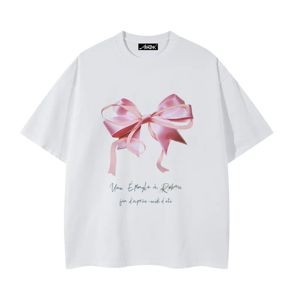 Women's Pink Bow Print T-Shirt