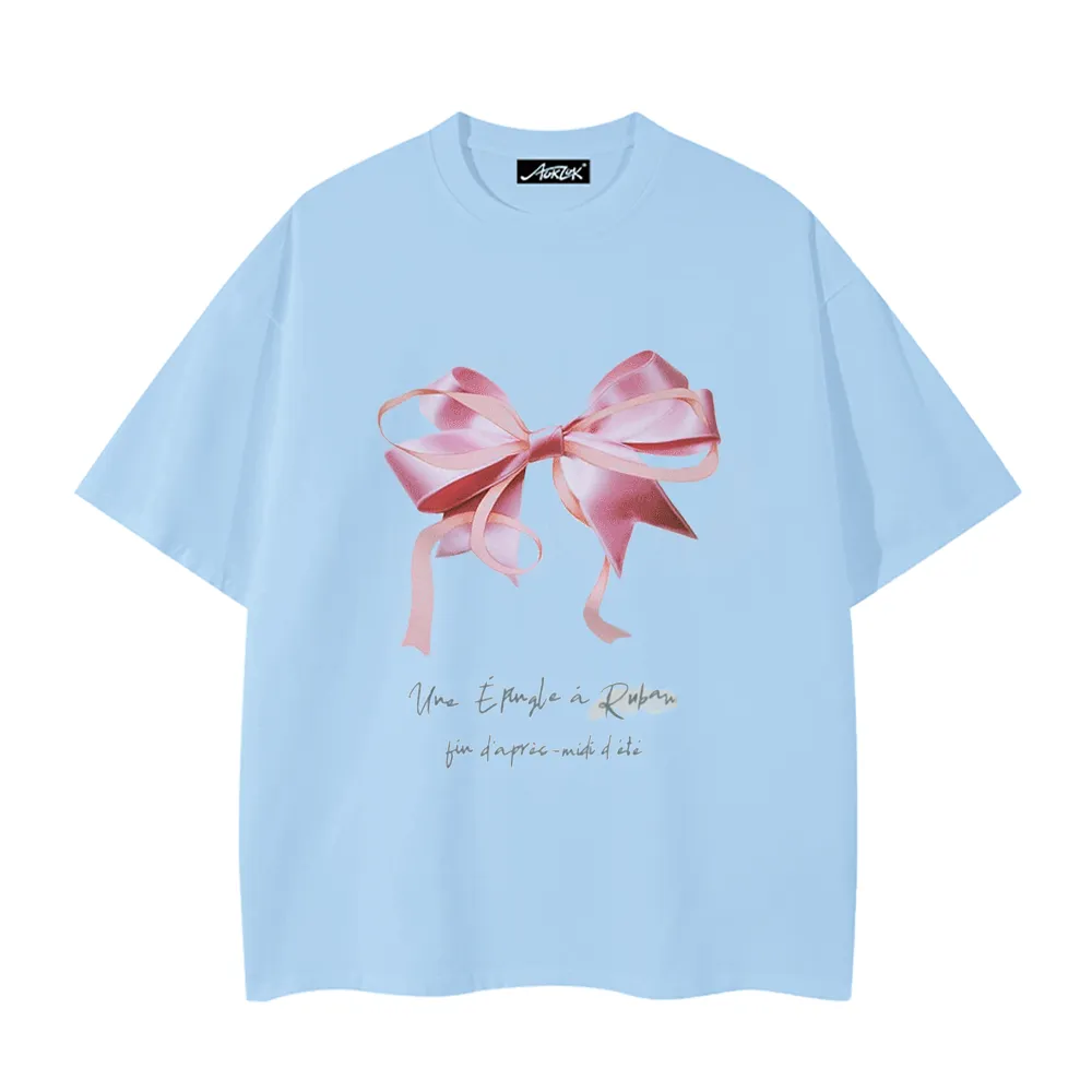 Women's Pink Bow Print T-Shirt