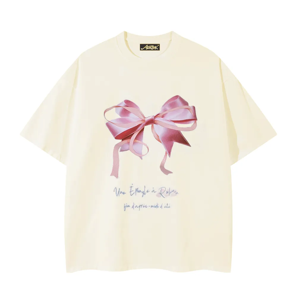 Women's Pink Bow Print T-Shirt