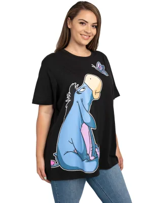 Women's Plus Size Disney Eeyore Butterfly Short Sleeve T-Shirt Black