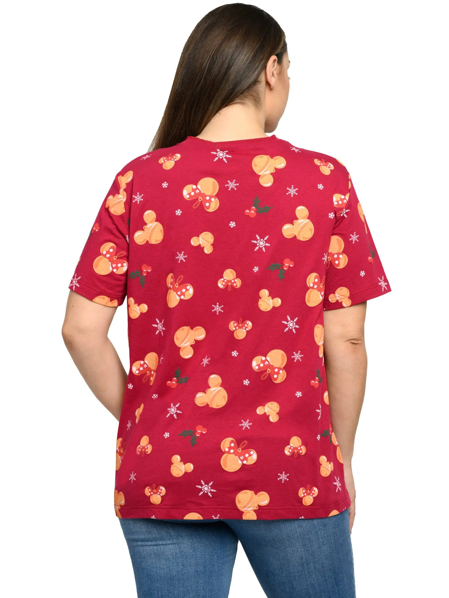 Women's Plus Size Disney Mickey Minnie Mouse Christmas T-Shirt Red(Size 5X Only)
