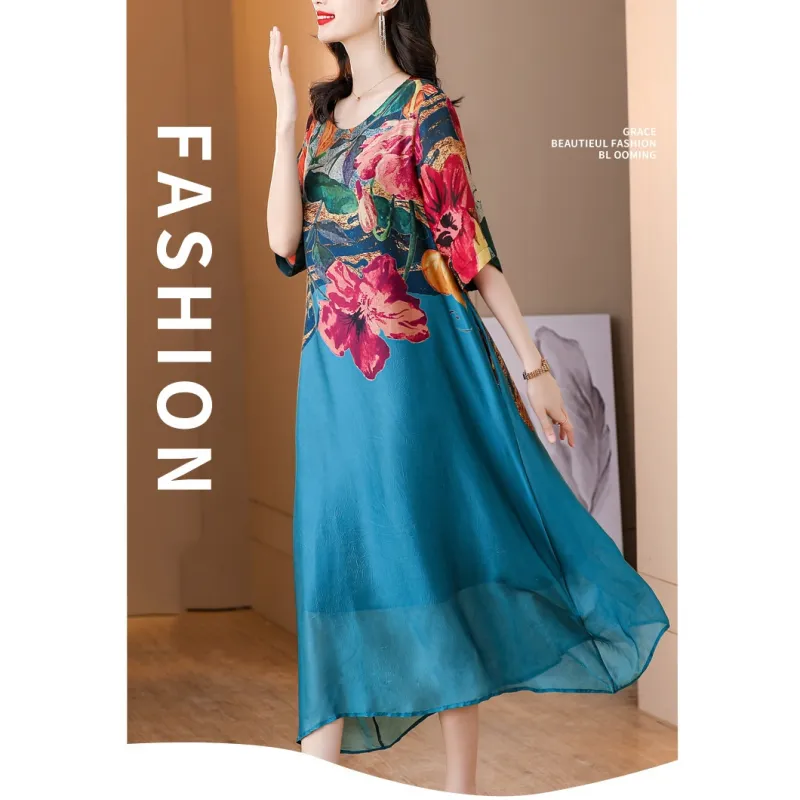 Women's Plus Size Floral Print Dress | Flowy Design, Lightweight Fabric, 2025 New Arrival