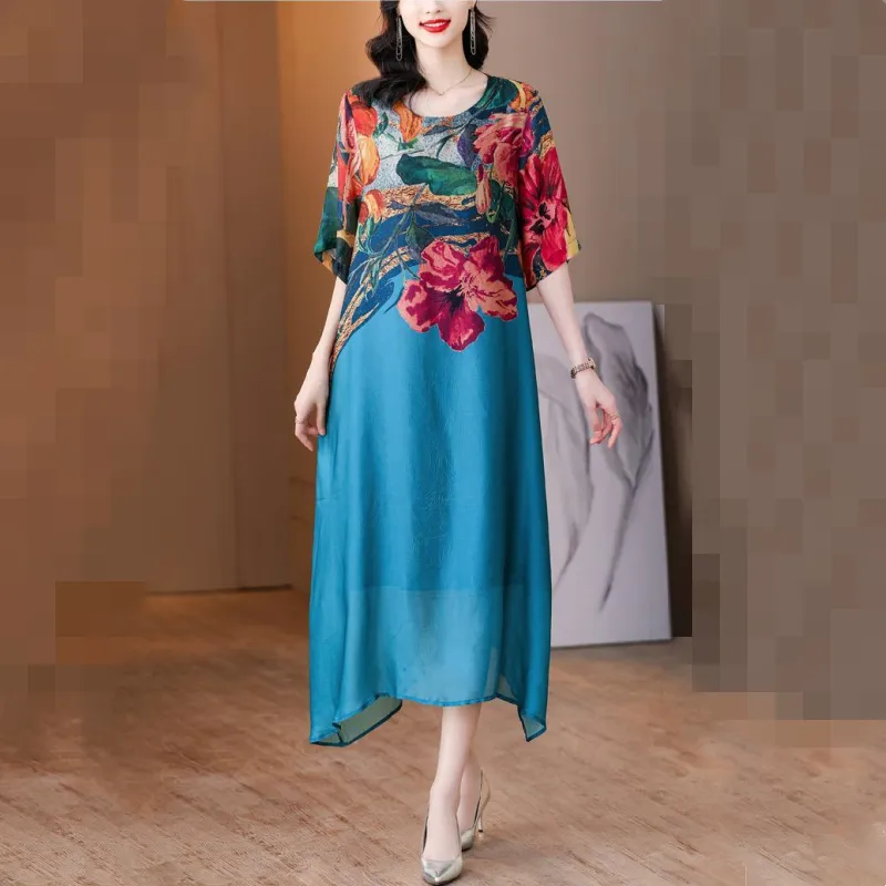 Women's Plus Size Floral Print Dress | Flowy Design, Lightweight Fabric, 2025 New Arrival