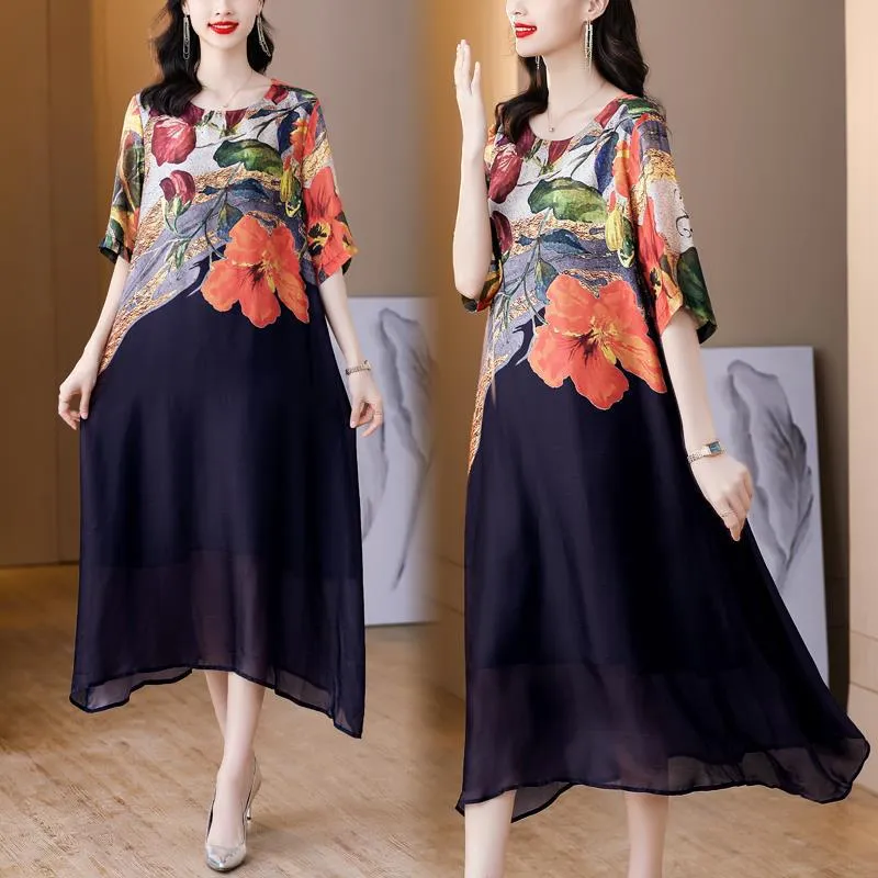 Women's Plus Size Floral Print Dress | Flowy Design, Lightweight Fabric, 2025 New Arrival