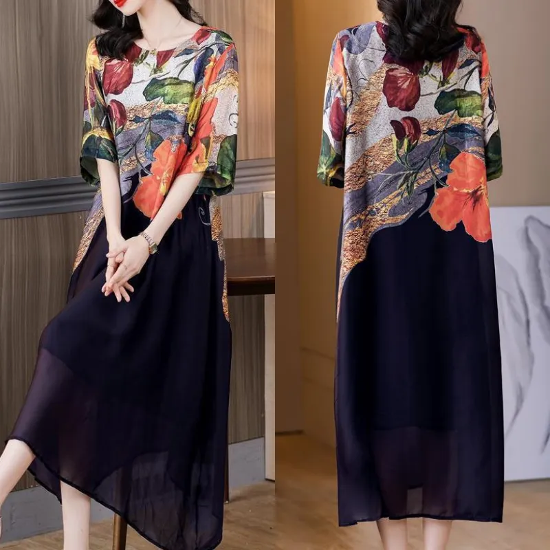 Women's Plus Size Floral Print Dress | Flowy Design, Lightweight Fabric, 2025 New Arrival
