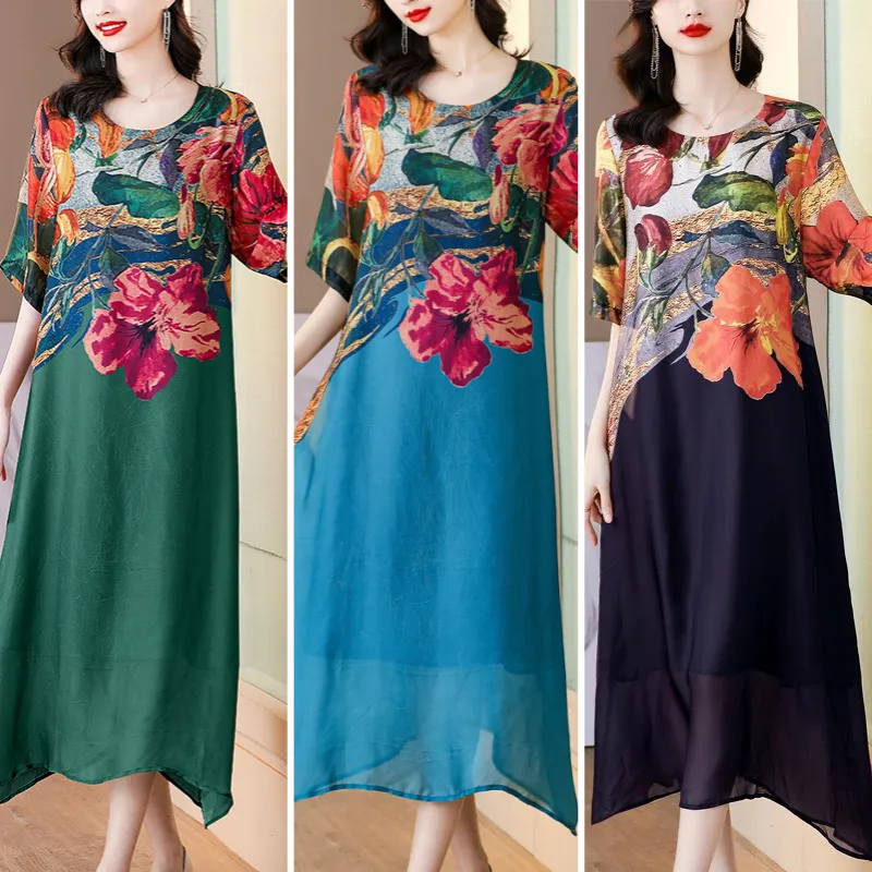 Women's Plus Size Floral Print Dress | Flowy Design, Lightweight Fabric, 2025 New Arrival