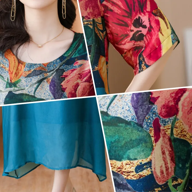 Women's Plus Size Floral Print Dress | Flowy Design, Lightweight Fabric, 2025 New Arrival