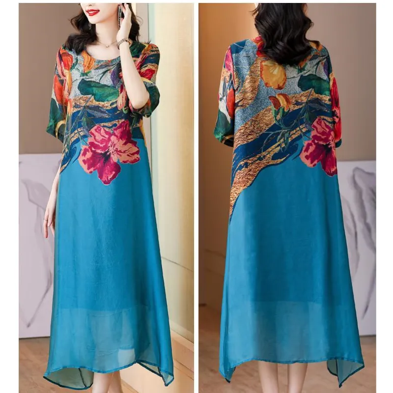 Women's Plus Size Floral Print Dress | Flowy Design, Lightweight Fabric, 2025 New Arrival