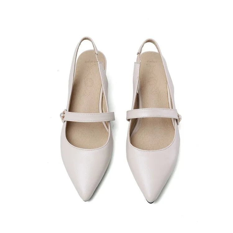 Women's Pointed Toe Slingbacks High Heel Chunky Sandals