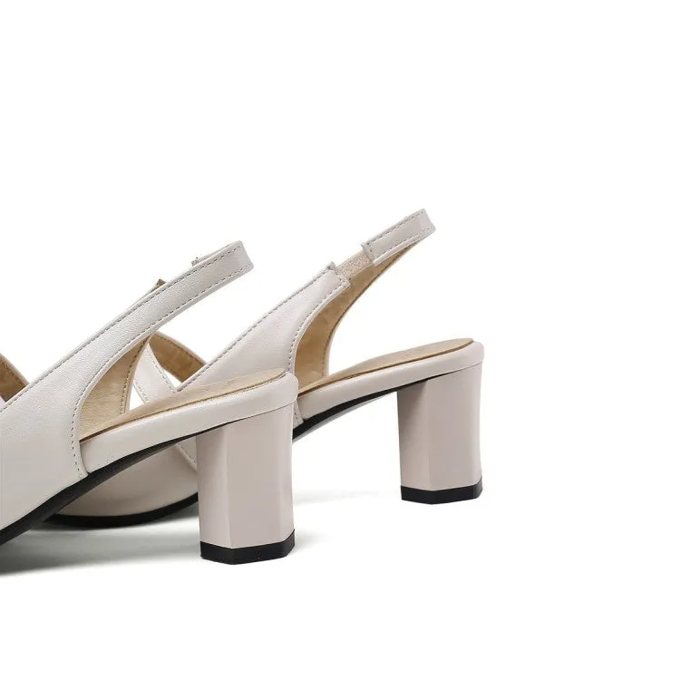 Women's Pointed Toe Slingbacks High Heel Chunky Sandals
