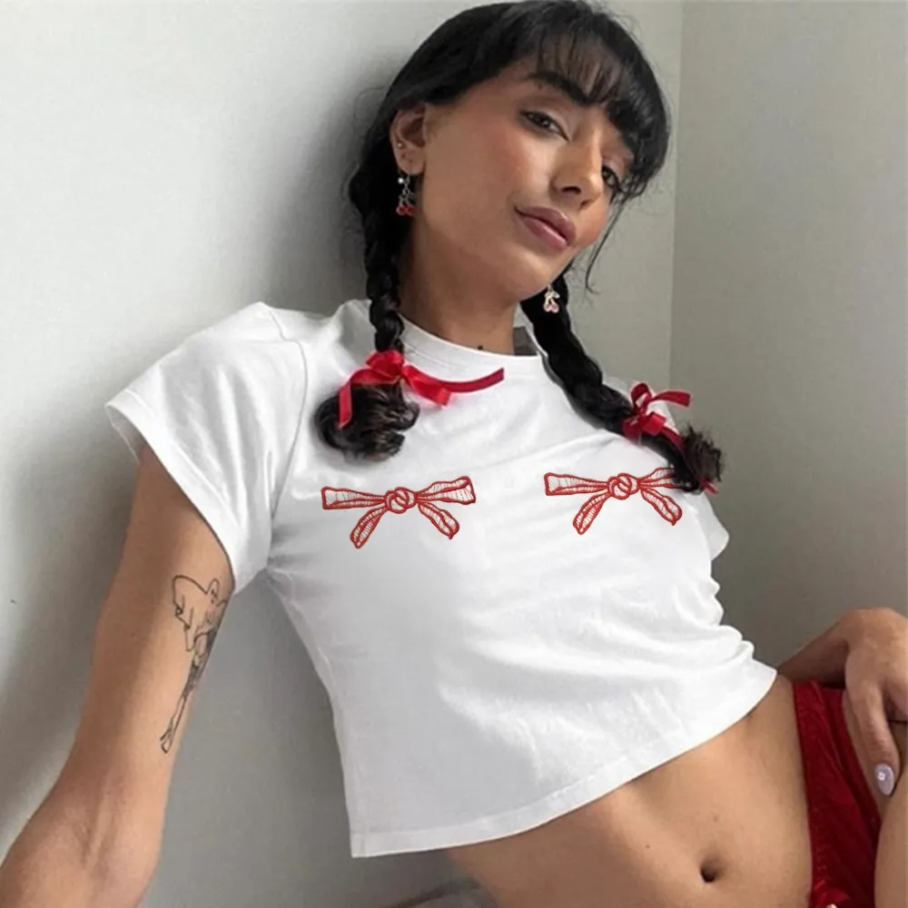 Women's Sexy Double Bow T-Shirt