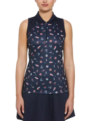 Women's Summer Fun Print Golf Polo