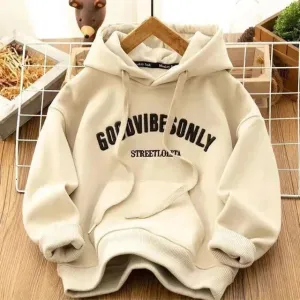 Women's thick warm letter print hoodie