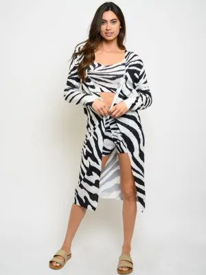 WOMEN'S ZEBRA PRINT 3PC. SET
