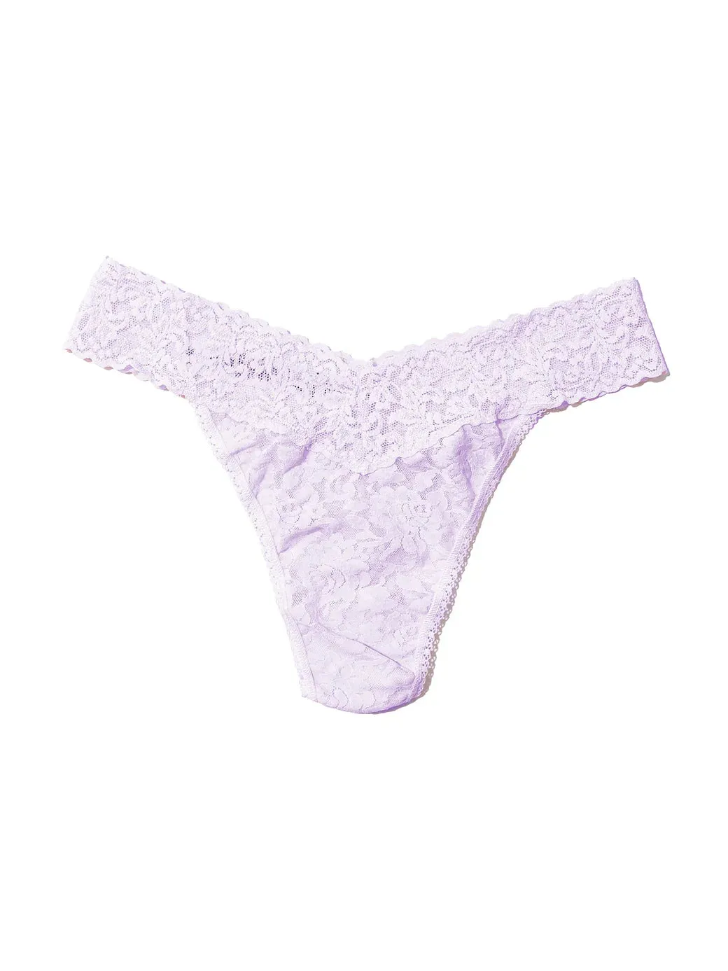 Wrapped Original Rise Signature Lace Thong In Lovely Lilac - Hanky Panky