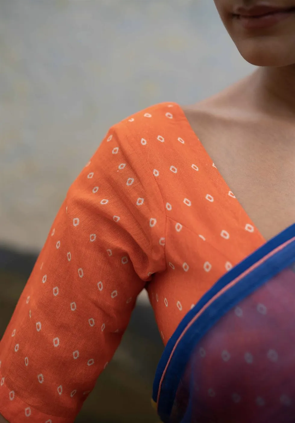 Yam   I   Grosseto Kamla Saree SAREE Blouse Not Included SILK ORGANZA & CREPE BLUE An Indian Summer YAMSR08