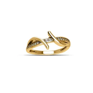 Yellow Gold Plated Cubic Zirconia Fashion Ring in Sterling Silver
