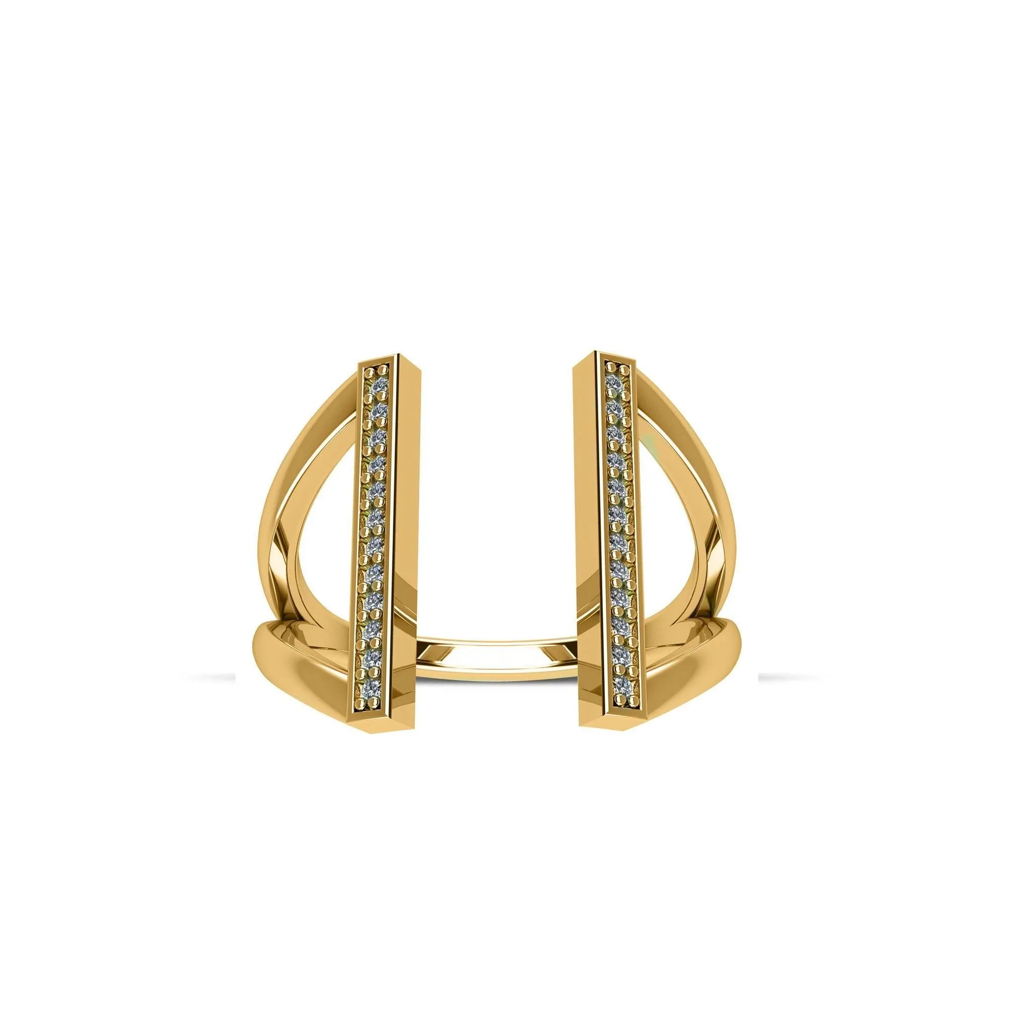 Yellow Gold Plated Cubic Zirconia Fashion Ring in Sterling Silver