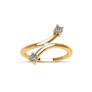 Yellow Gold Plated Cubic Zirconia Fashion Ring in Sterling Silver