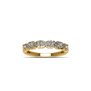 Yellow Gold Plated Cubic Zirconia Fashion Stackable Ring in Sterling Silver