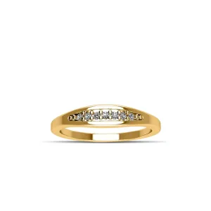 Yellow Gold Plated Cubic Zirconia Fashion Stackable Ring in Sterling Silver