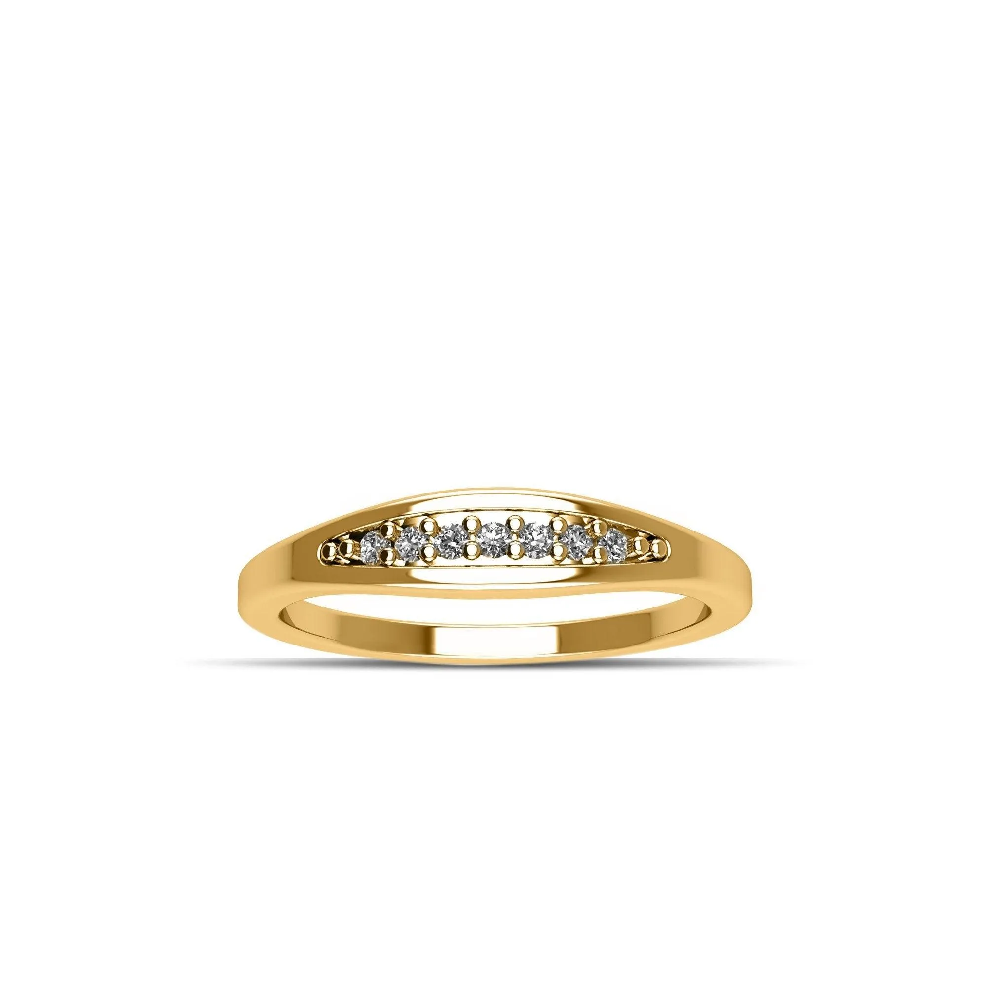 Yellow Gold Plated Cubic Zirconia Fashion Stackable Ring in Sterling Silver