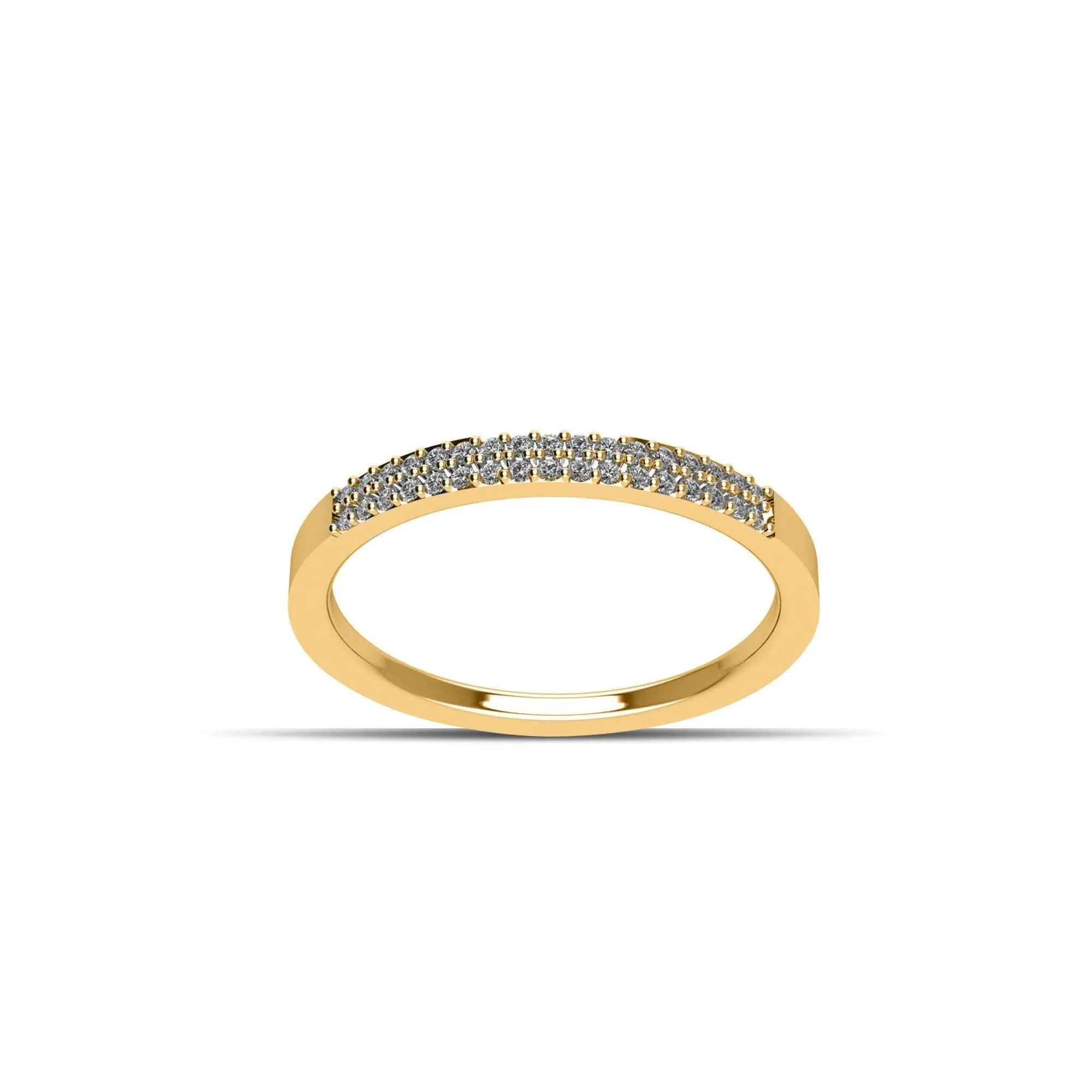 Yellow Gold Plated Cubic Zirconia Fashion Stackable Ring in Sterling Silver