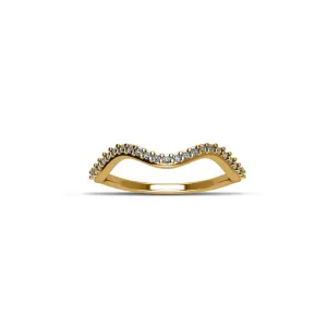 Yellow Gold Plated Cubic Zirconia Fashion Stackable Ring in Sterling Silver