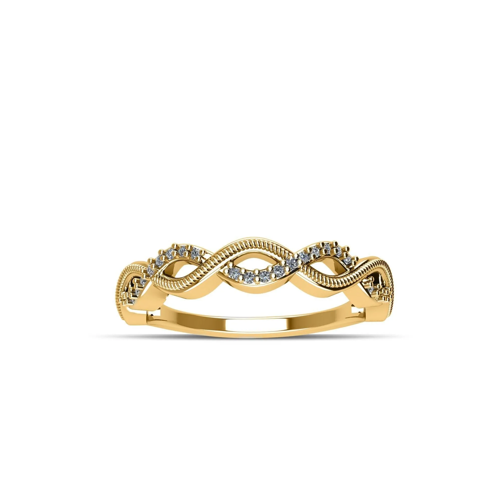 Yellow Gold Plated Cubic Zirconia Fashion Stackable Ring in Sterling Silver