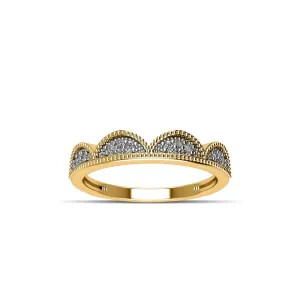 Yellow Gold Plated Cubic Zirconia Fashion Stackable Ring in Sterling Silver